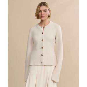 Jenni Kayne Cooper Cardigan Warm Ivory White